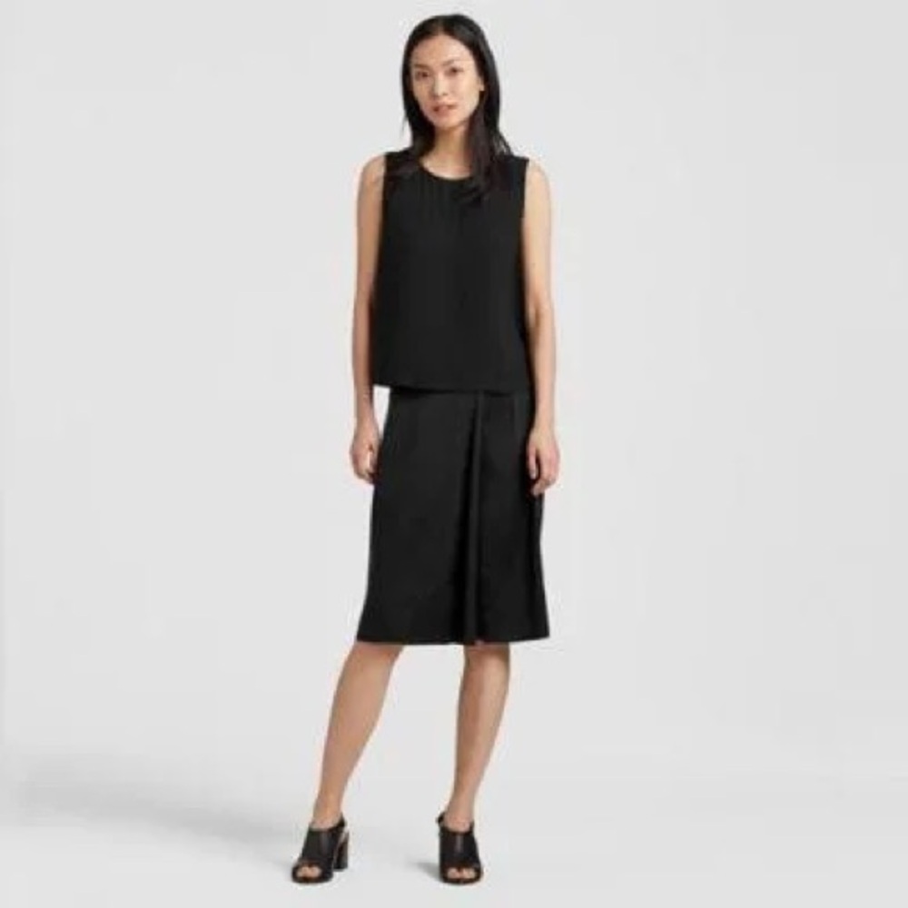 NWT Eileen Fisher Silk Charmeuse Godet Skirt